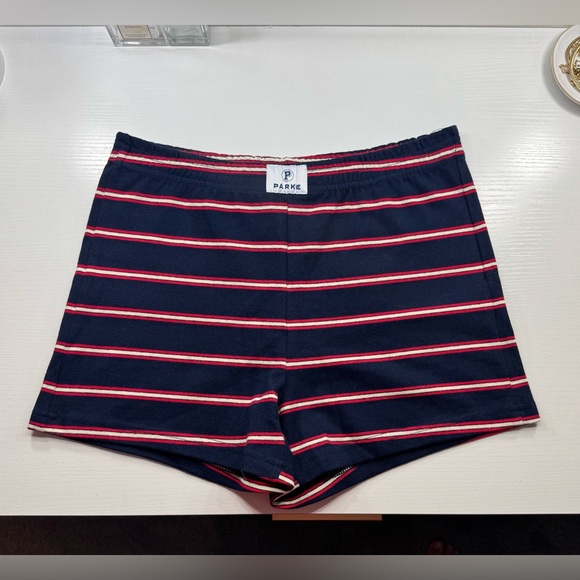 Parke Pants - Parke Women’s Cotton Mini Short - Size S - Navy Stripe - Brand New
